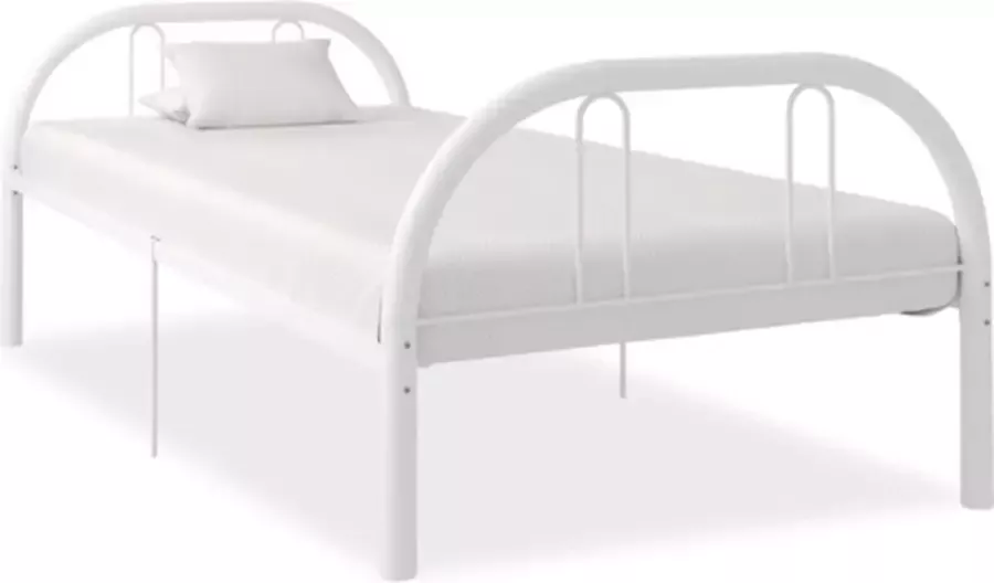 VidaXL Bedframe metaal wit 90x200 cm
