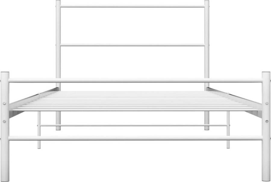 VidaXL -Bedframe-metaal-wit-90x200-cm