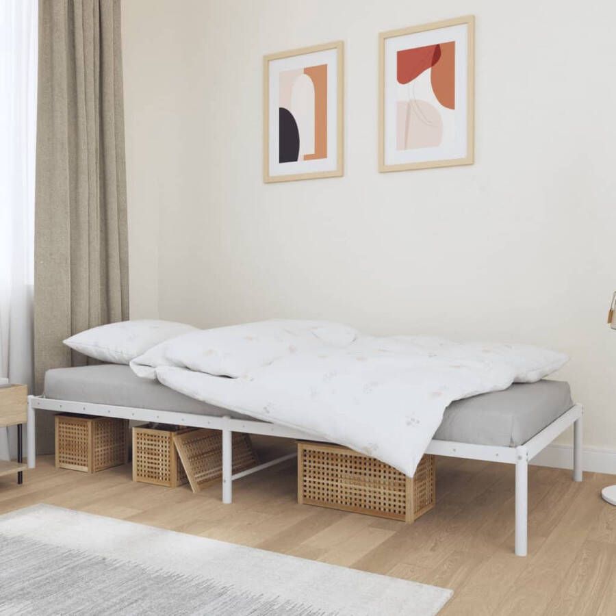 VidaXL -Bedframe-metaal-wit-90x200-cm - Foto 2