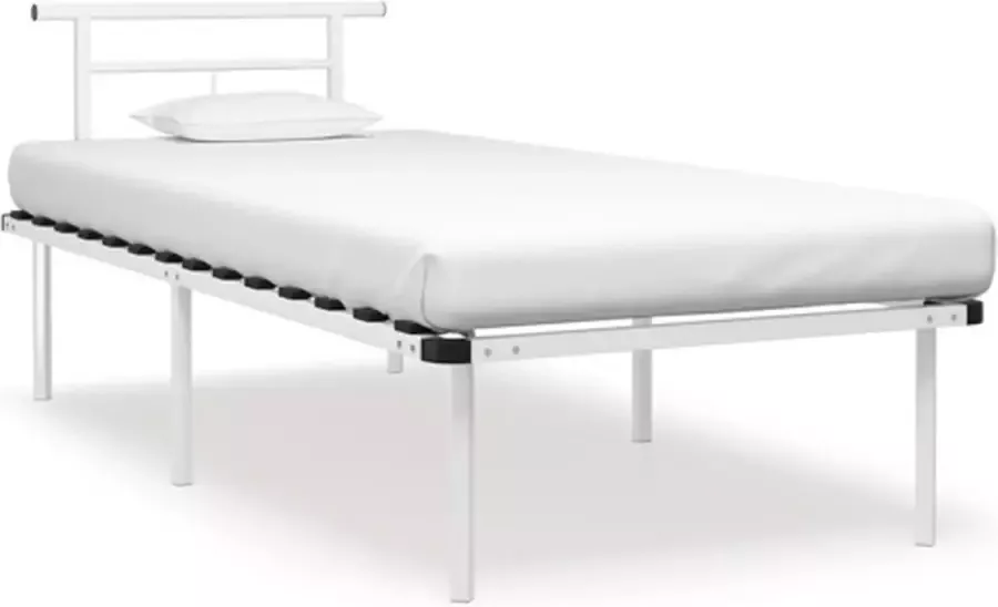 VidaXL -Bedframe-metaal-wit-90x200-cm - Foto 4