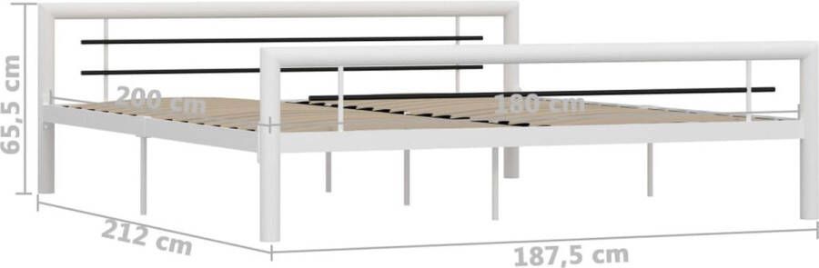 VidaXL -Bedframe-metaal-wit-en-zwart-180x200-cm - Foto 3