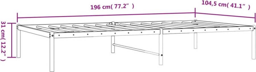 VidaXL -Bedframe-metaal-zwart-100x190-cm - Foto 2