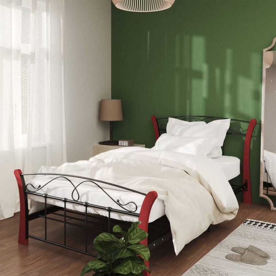 VidaXL -Bedframe-metaal-zwart-100x200-cm - Foto 2