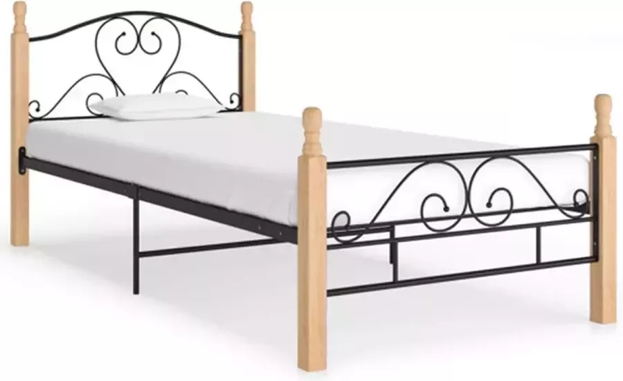 VidaXL -Bedframe-metaal-zwart-100x200-cm - Foto 2