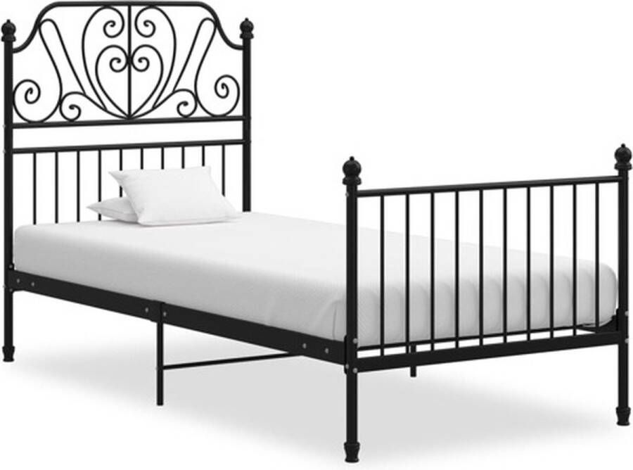 VidaXL -Bedframe-metaal-zwart-100x200-cm - Foto 2