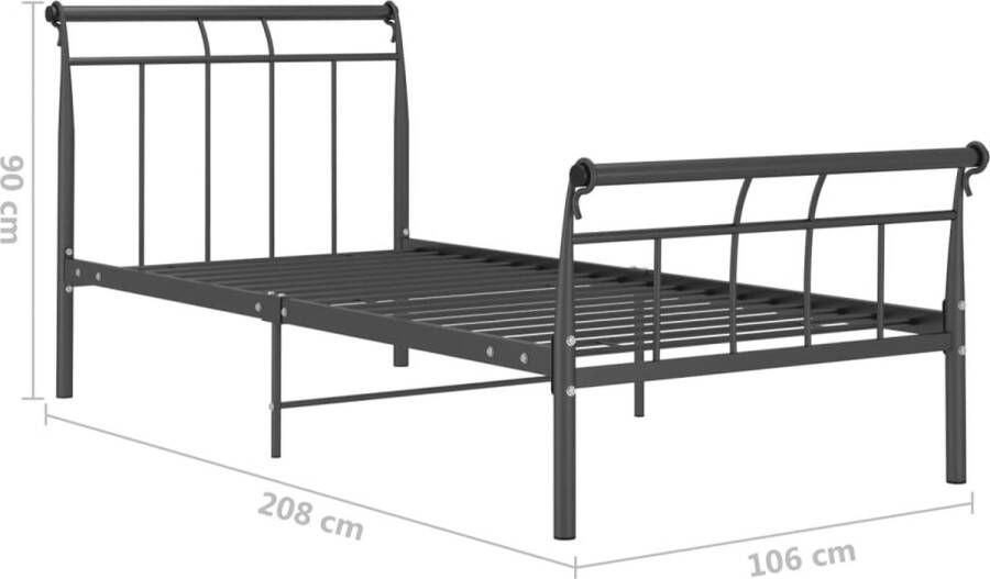 VidaXL -Bedframe-metaal-zwart-100x200-cm - Foto 2