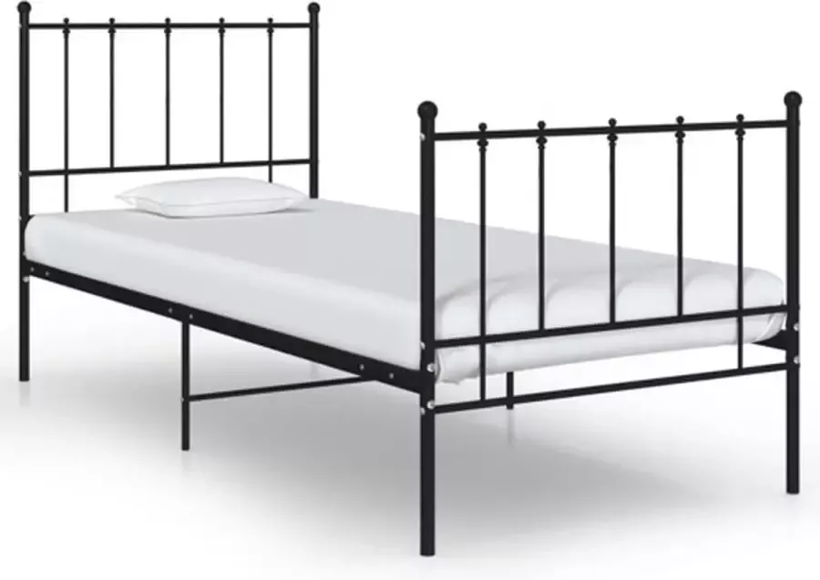 VidaXL -Bedframe-metaal-zwart-100x200-cm - Foto 2