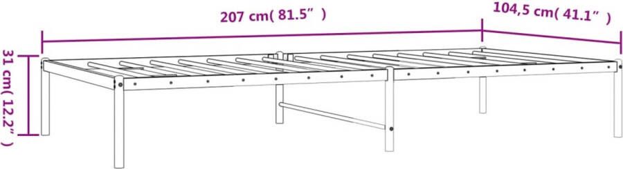 VidaXL -Bedframe-metaal-zwart-100x200-cm