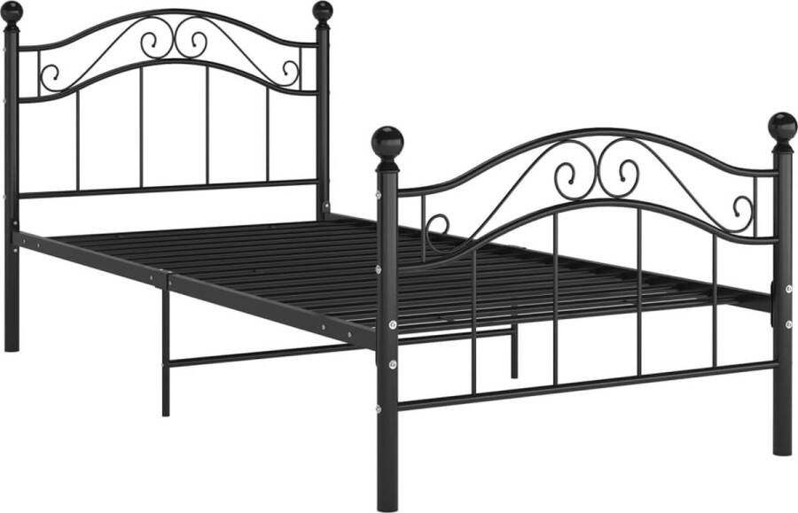 VidaXL -Bedframe-metaal-zwart-100x200-cm - Foto 2