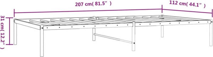 VidaXL -Bedframe-metaal-zwart-107x203-cm - Foto 2