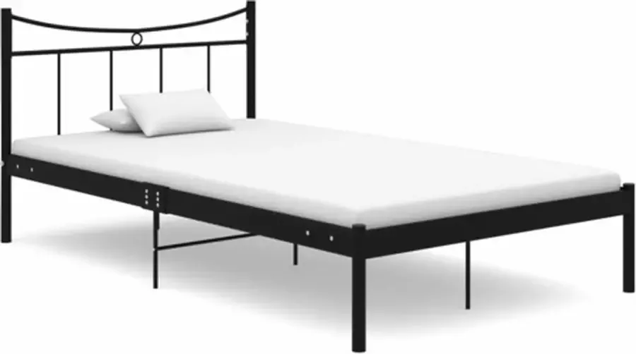 VidaXL -Bedframe-metaal-zwart-120x200-cm - Foto 1