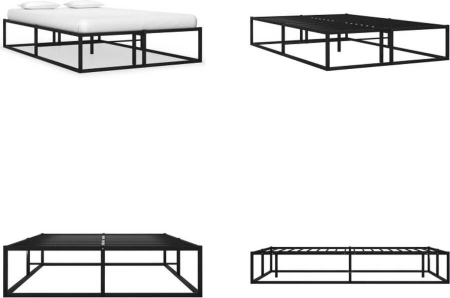 VidaXL Bedframe metaal zwart 120x200 cm Bedframe Bedframes Tweepersoonsbed Tweepersoonsbedden