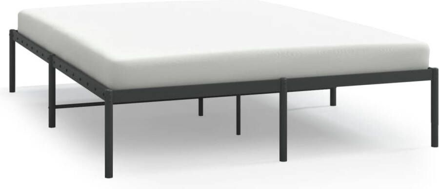 VidaXL -Bedframe-metaal-zwart-140x190-cm