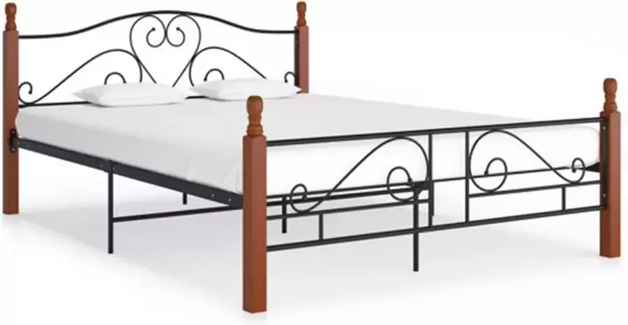 VidaXL Bedframe metaal zwart 140x200 cm