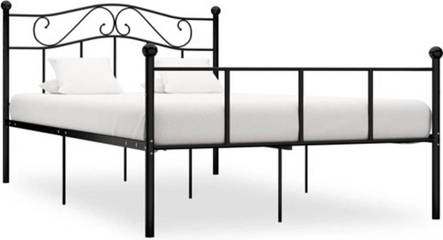 VidaXL -Bedframe-metaal-zwart-160x200-cm