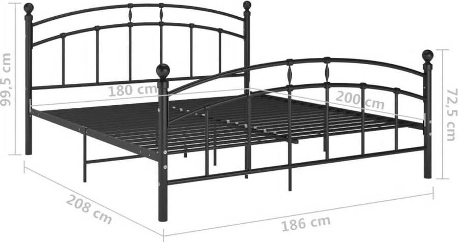 VidaXL -Bedframe-metaal-zwart-180x200-cm - Foto 2