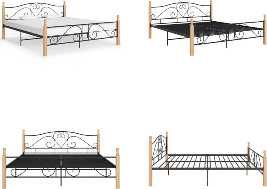 VidaXL Bedframe metaal zwart 180x200 cm Bedframe Bedframes Bed Bedden