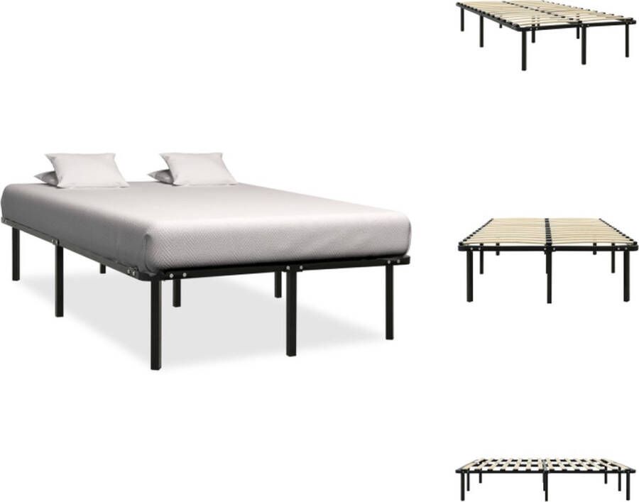 VidaXL Metalen Bedframe Zwart 210 x 130 x 63 cm Geschikt voor 120 x 200 cm matras Eenvoudig te monteren Bed - Foto 3