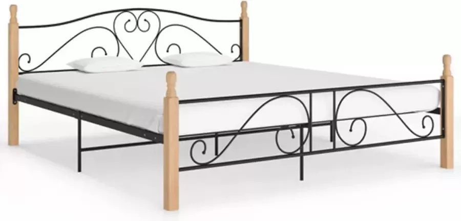 VidaXL -Bedframe-metaal-zwart-200x200-cm