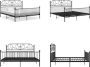 VidaXL Bedframe metaal zwart 200x200 cm Bedframe Bed Frame Bed Frames - Thumbnail 1