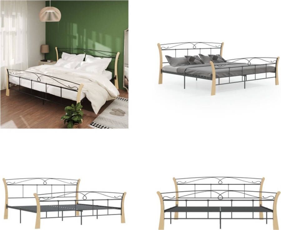 vidaXL Bedframe metaal zwart 200x200 cm Bedframe Bed Frame Bed Frames