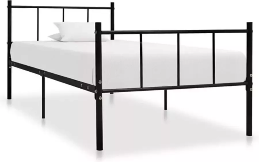 VidaXL -Bedframe-metaal-zwart-90x200-cm - Foto 2