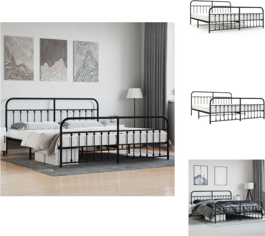 vidaXL Bedframe Metalen 207 x 198 x 100 cm Zwart Robuust en praktisch Bed