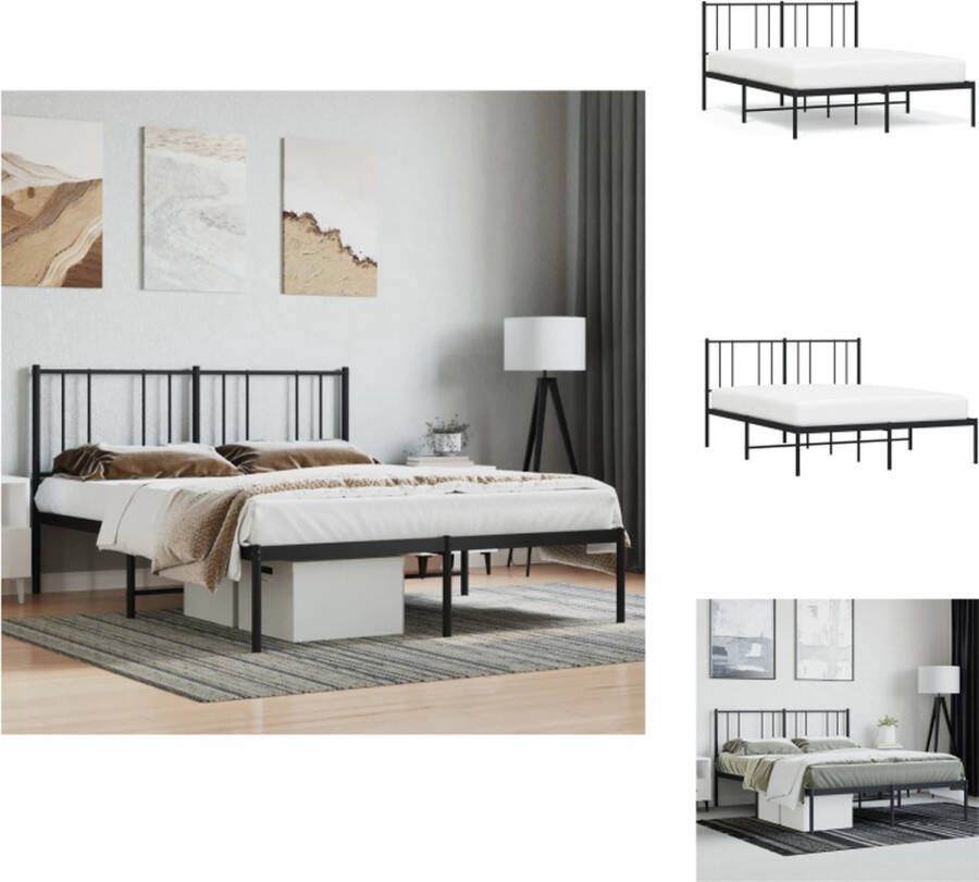 vidaXL Bedframe Metalen 207x166x90 cm Robuust en tijdloos design Bed