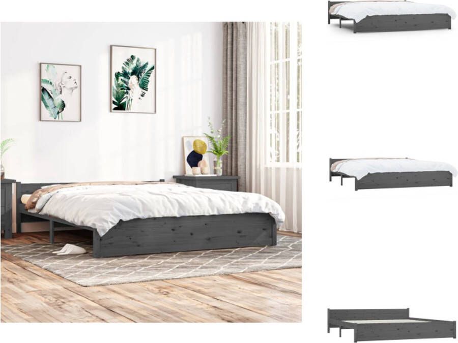 VidaXL Bedframe Moderne Slaapkamer Houten 205.5 x 185.5 x 51 cm Hoogwaardig massief grenenhout Bed