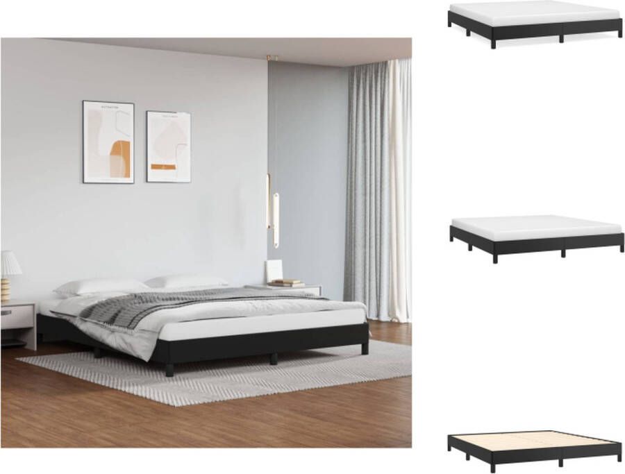 VidaXL Bedframe Muxiplex Zwart 160 x 200 cm Duurzaam kunstleer Bed