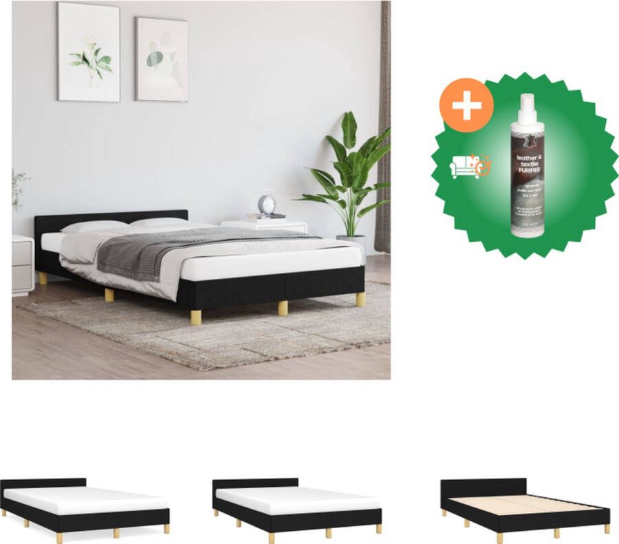 VidaXL Bedframe Zwart 203 x 126 x 118 128 cm Verstelbaar hoofdeinde Multiplex lattenbodem Duurzaam materiaal Geschikt voor matras 120 x 200 cm Bed Inclusief Reiniger