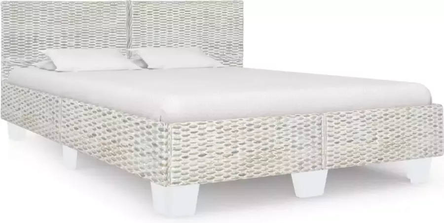 VidaXL -Bedframe-natuurlijk-rattan-grijs-160x200-cm - Foto 1