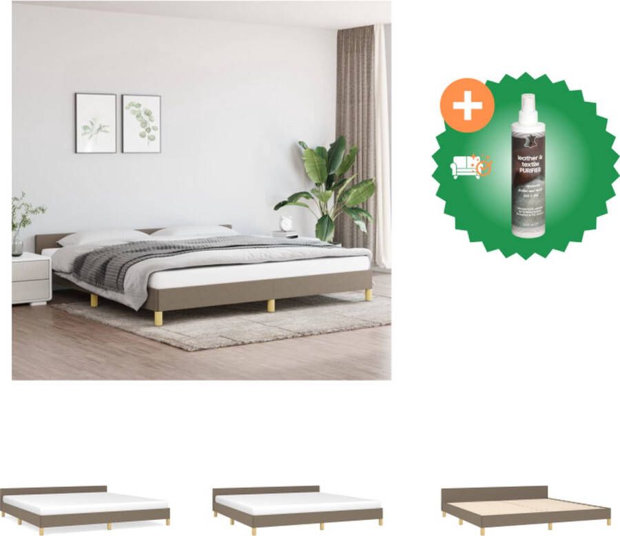 VidaXL Bedframe taupe 203x206x118 128 cm verstelbaar hoofdeinde multiplex lattenbodem comfortabele ondersteuning Bed Inclusief Reiniger - Foto 2
