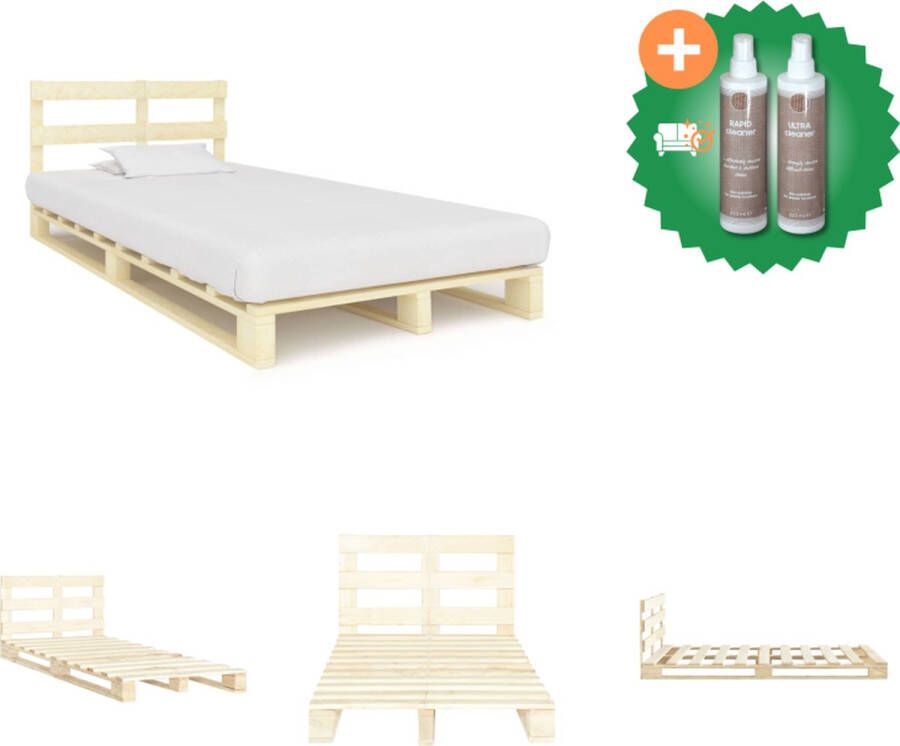VidaXL Bedframe pallet massief grenenhout 120x200 cm Bed Inclusief Onderhoudsset