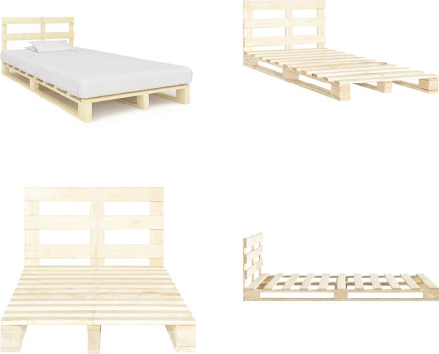 vidaXL Bedframe pallet massief grenenhout 120x200 cm Bedframe Bedframes Bed Bedden