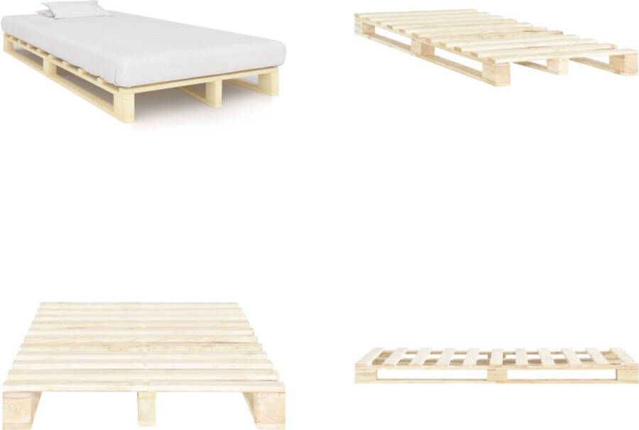 vidaXL Bedframe pallet massief grenenhout 120x200 cm Bedframe Bedframes Bed Bedden