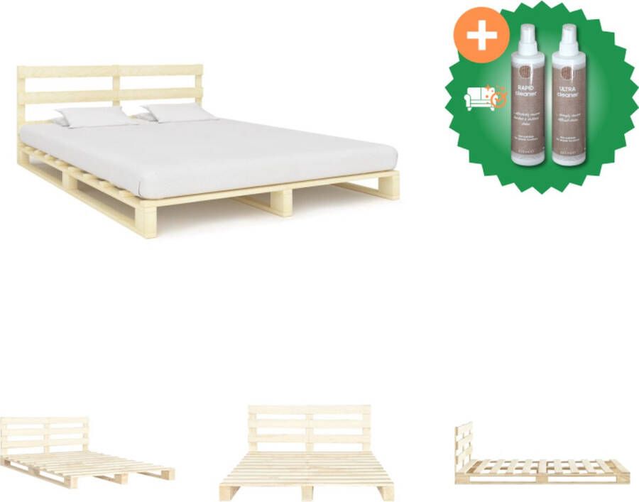 VidaXL Bedframe pallet massief grenenhout 160x200 cm Bed Inclusief Onderhoudsset