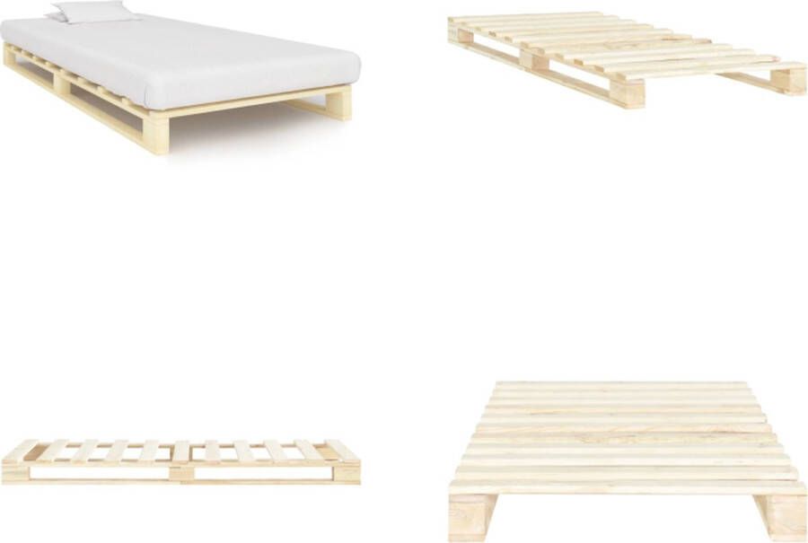 VidaXL Bedframe pallet massief grenenhout 90x200 cm Bedframe Bedframes Bed Bedden