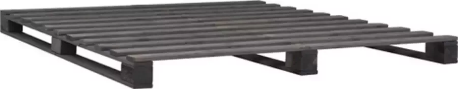 VidaXL -Bedframe-pallet-massief-grenenhout-grijs-140x200-cm - Foto 2