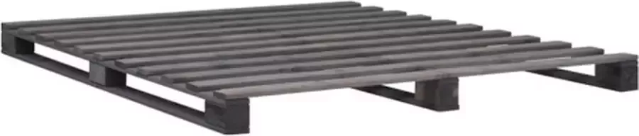 VidaXL -Bedframe-pallet-massief-grenenhout-grijs-180x200-cm - Foto 2