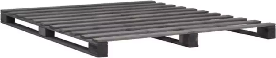 VidaXL -Bedframe-pallet-massief-grenenhout-grijs-200x200-cm - Foto 2