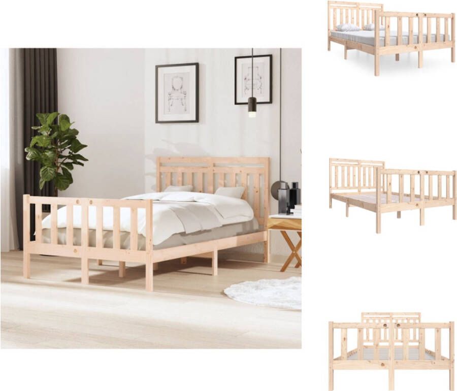 VidaXL Bedframe Pine 195.5 x 126 x 100 cm 120 x 190 cm Rustic Design Bed