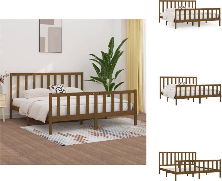 VidaXL Bedframe Pine Wood 206 x 205.5 x 100 cm Rustic Design Bed