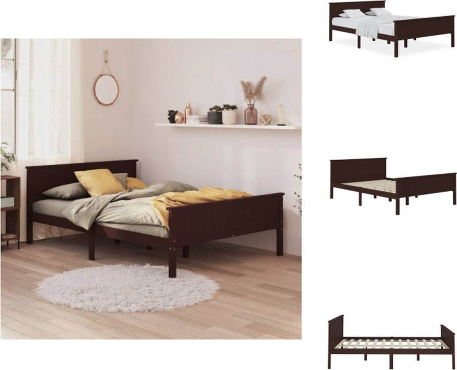 VidaXL Bedframe Praktisch Bed 208 x 148 x 77 cm Ken- Hoogwaardig materiaal Bed