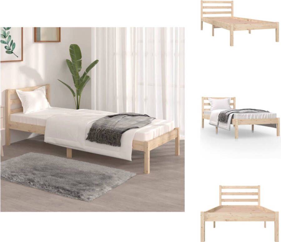 VidaXL bedframe Grenenhout Zwarte 195.5 x 80.5 x 100 cm 75 x 190 cm (2FT6) Matras niet inbegrepen Bed - Foto 10