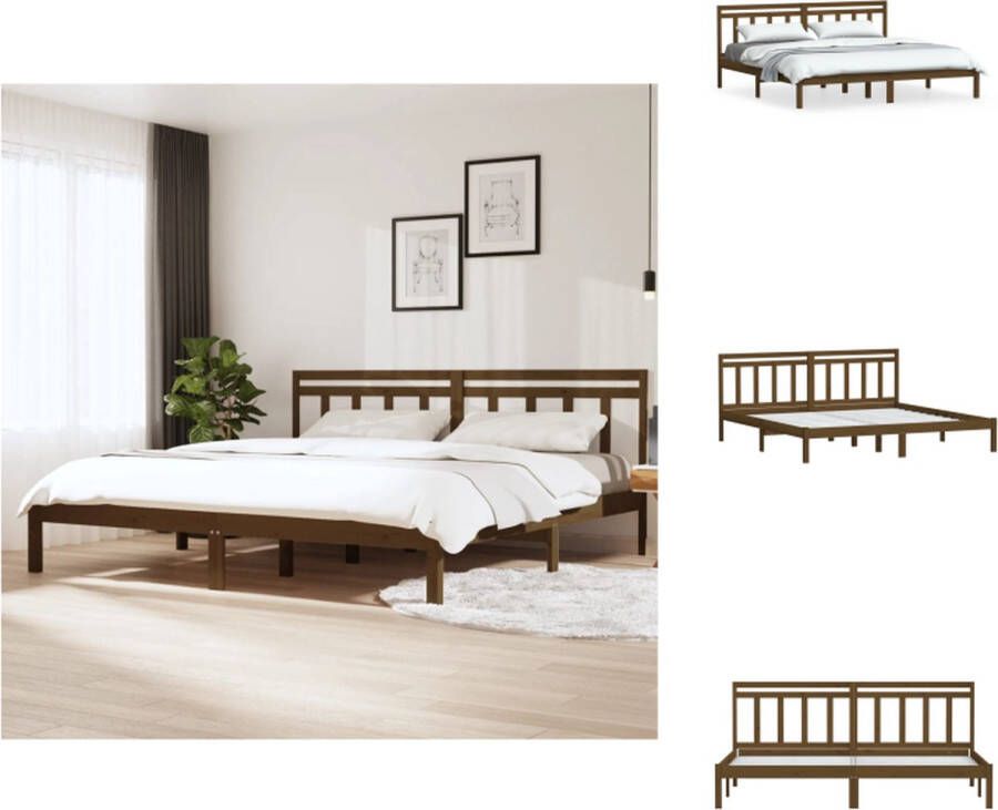 VidaXL Bedframe Rustiek Grenenhout Super King (180x200 cm) Honingbruin Bed