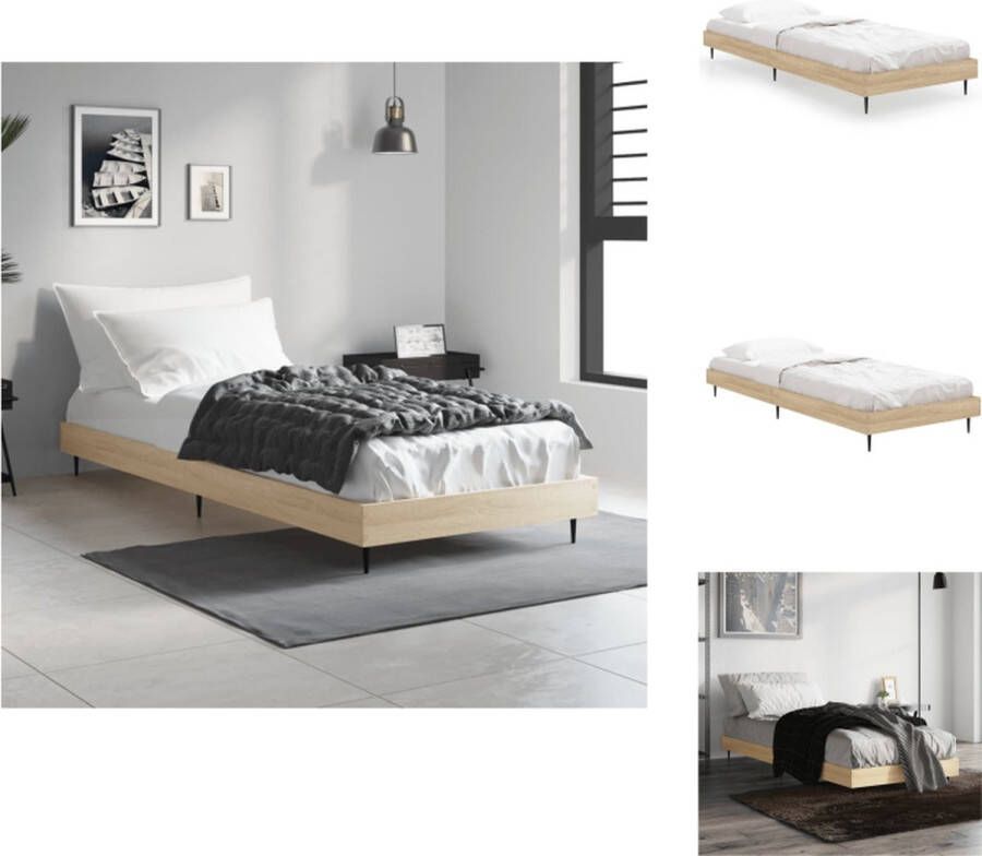 VidaXL Bedframe Sonoma eiken 193 x 78 x 20 cm Stevig en vochtbestendig Bed