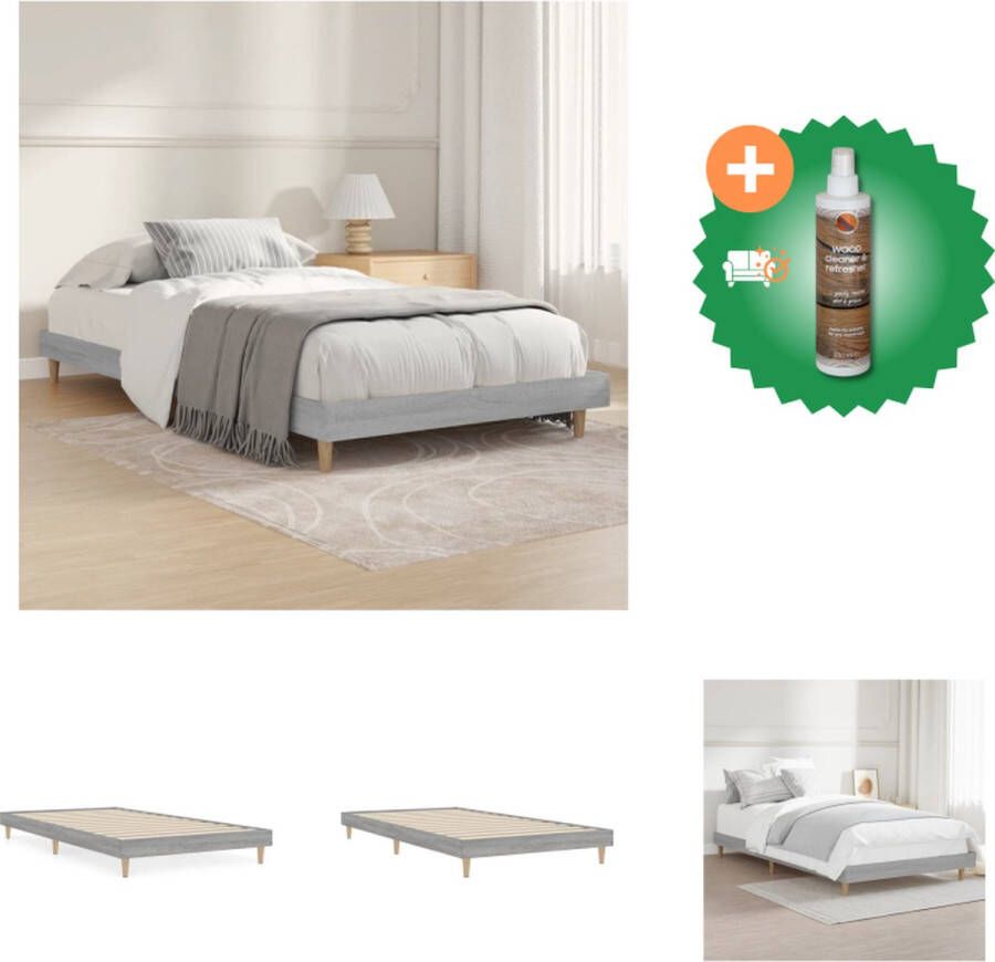 VidaXL Bedframe Sonoma Eiken 203 x 103 x 20 cm Duurzaam materiaal Bed Inclusief Houtreiniger en verfrisser