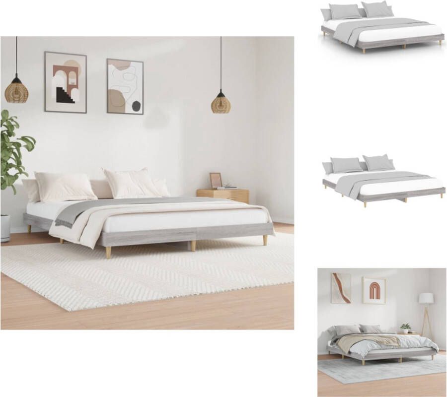 vidaXL Bedframe Sonoma Eiken 203 x 153 x 20 cm Multiplex Lattenbodem Bed