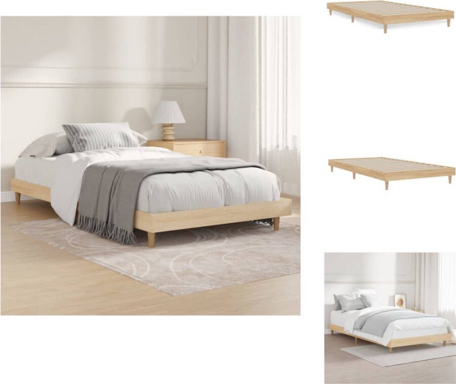 VidaXL Bedframe Sonoma Eiken 203x93x20 cm Duurzaam hout Stabiliteit en comfort Bed
